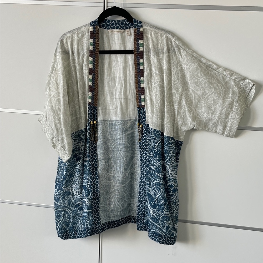 Linen Topper with gorgeous beaded detail